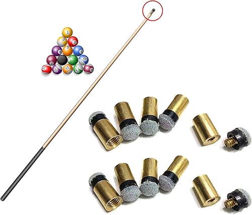 Miniatura 2 de 10Pcs Snooker Cue Tips with Cue Stick Ferrules Billiards Cue Pool Tip Replacement Coppers PU Leather Snooker Pool Cue Tip