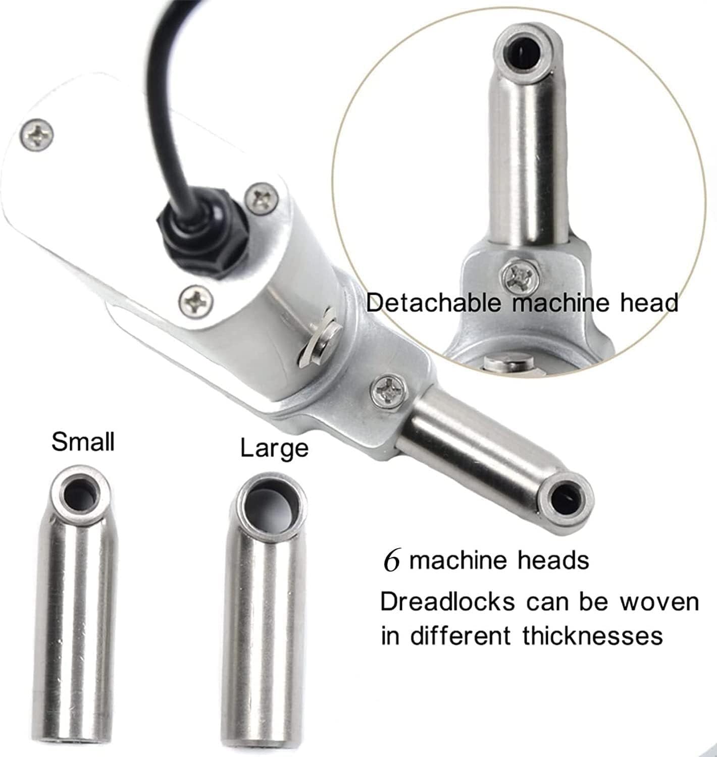 Máquina for Hacer rastas instantáneas, máquina automática for Hacer Cabello instantáneo con 20 Agujas, máquina trenzadora de Ganchillo de 6-16mm(16mm)
