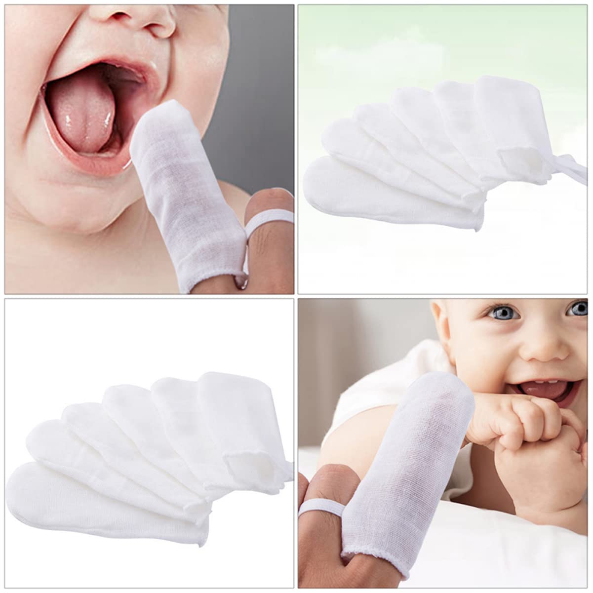 minkissy 3 set da 18 pezzi di garza per culla, strumento per bambini, spazzolino da denti per l'igiene orale del bambino, spazzolino da denti per bambini, salviette per bambini, spazzolino da dito per