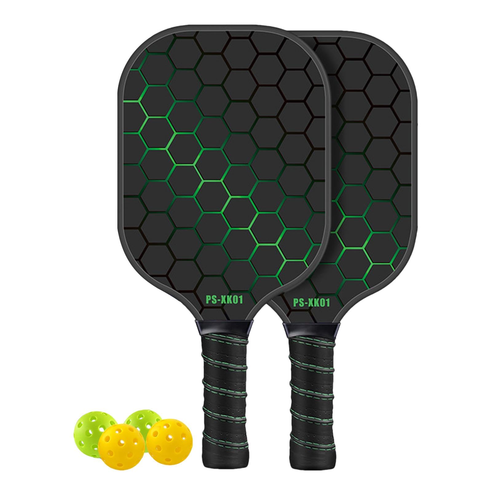 Pagaia per pickleball, set di pagaia premium per giochi interni ed esterni, pagaia ergonomica per pickleball | pagaia con superficie in fibra di carbonio, impugnatura comoda, set per pickleball