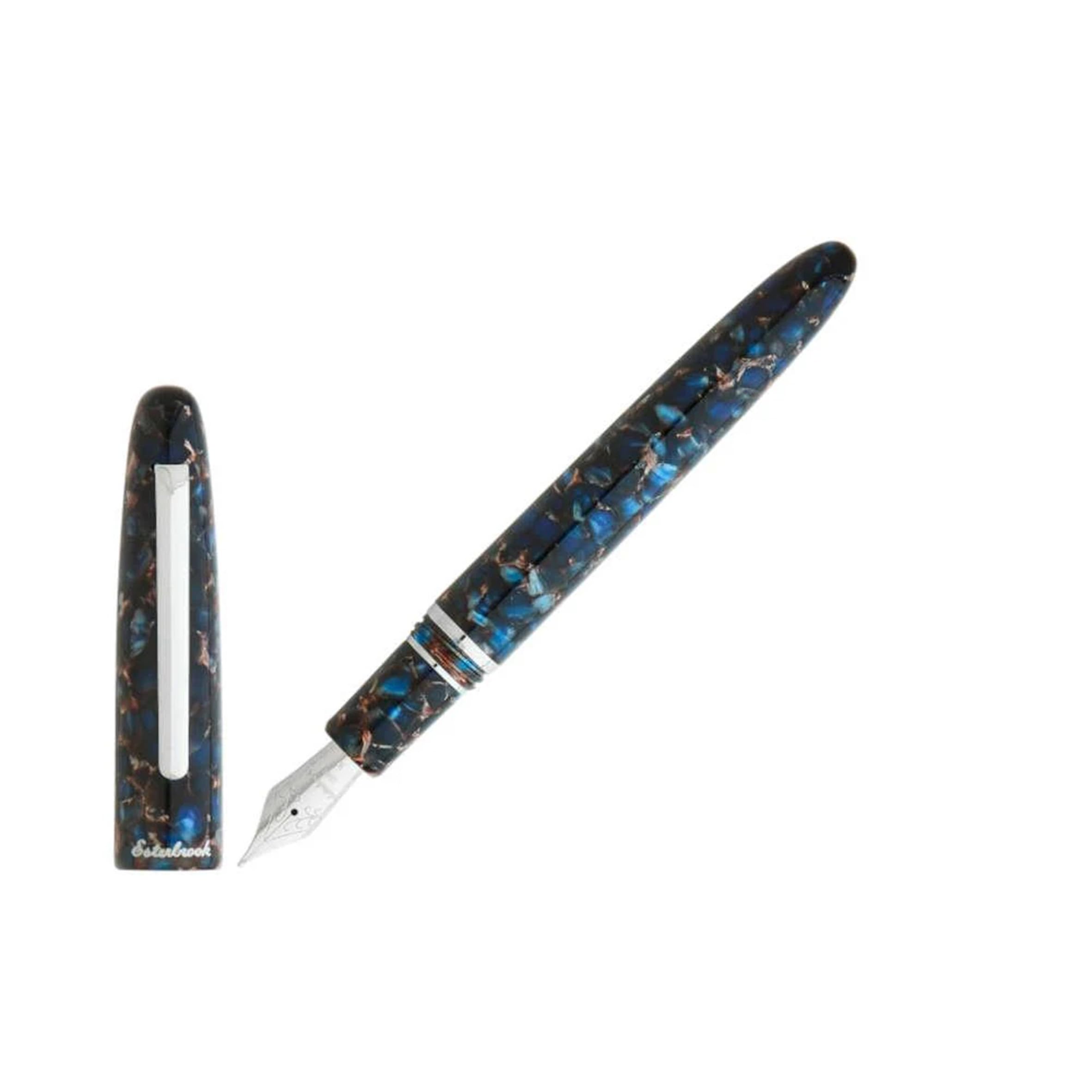 Esterbrook Estie pióro wieczne w kolorze Nouveau Blue Palladium z żywicą szlachetną, grubość stalówki: delikatne, ENB146-F