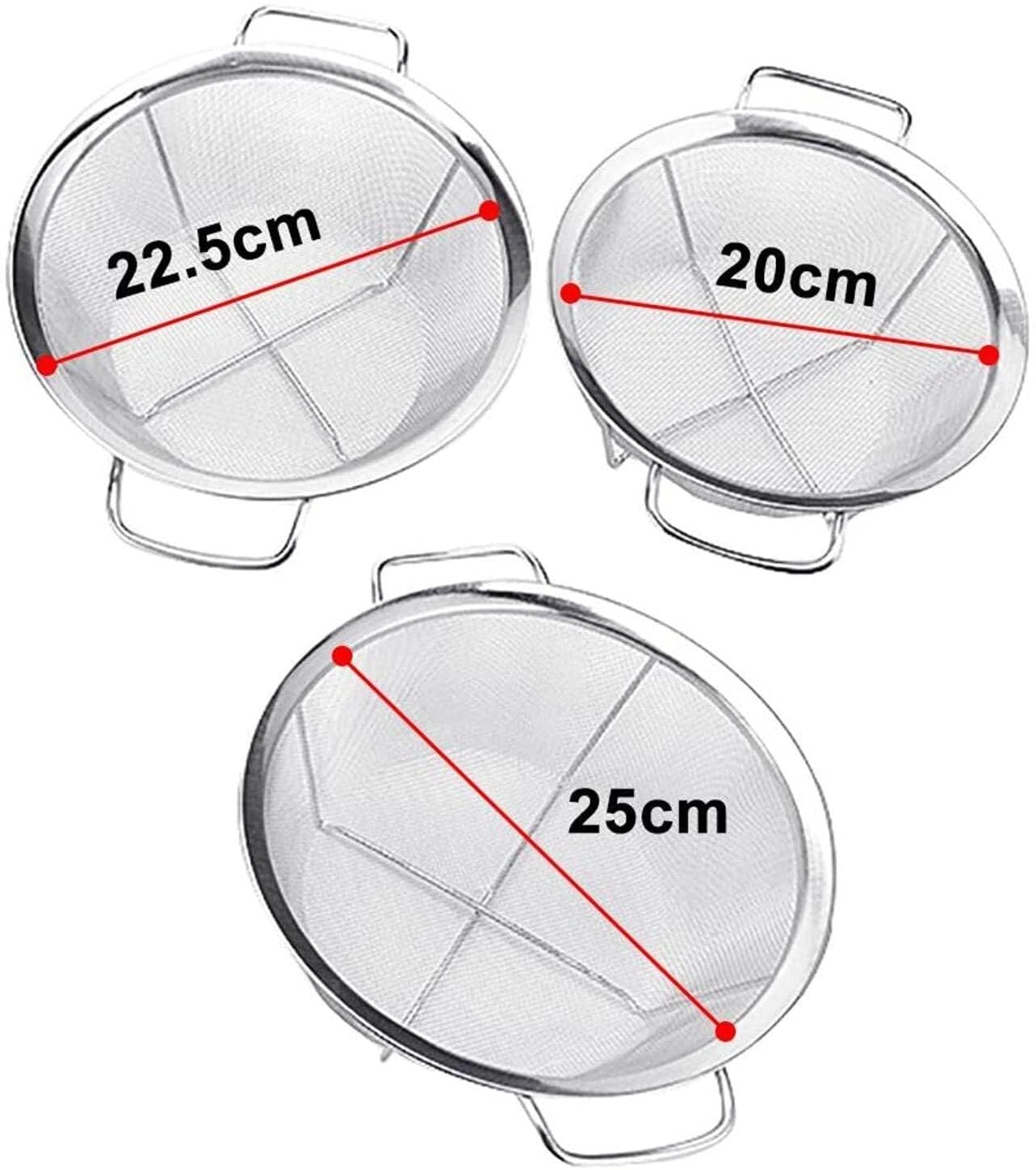 Schaumlöffel Küchensieb Edelstahl feinem Netzwaschankorb Obst Gemüsesieb Colander Küchenküche Aufbewahrungsbecken Zum Kochen Frittieren(20CM)
