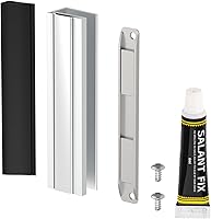 Vista 10 de Imán para Puerta de Ducha - Canal en U para Marco de Puerta con Golpeador de Metal y Imán para Puertas de Ducha de Cristal Giratorias de 1/8" 5/32