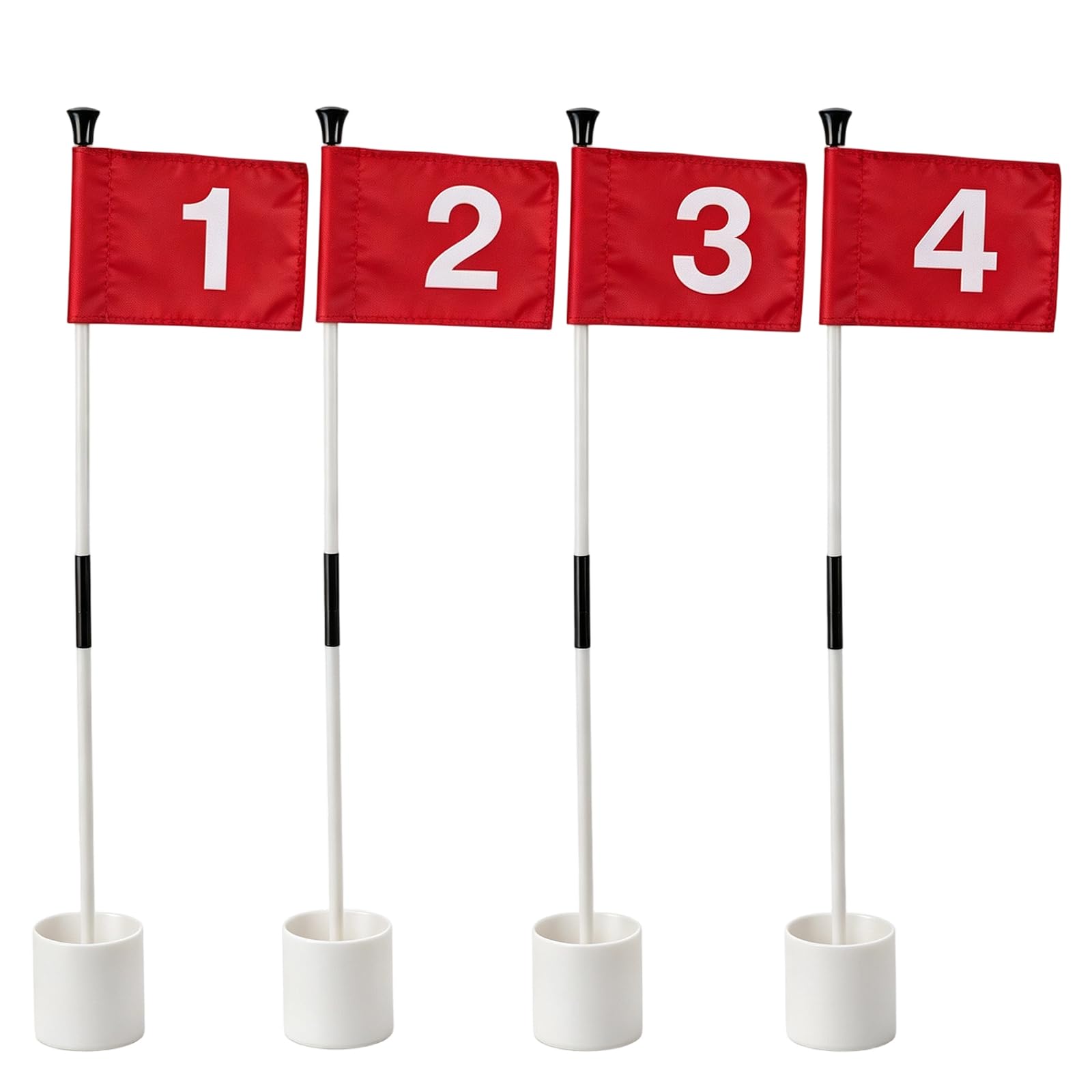 Golf Putting Green Flags Set, Detachable Flagsticks (83cm Height)
