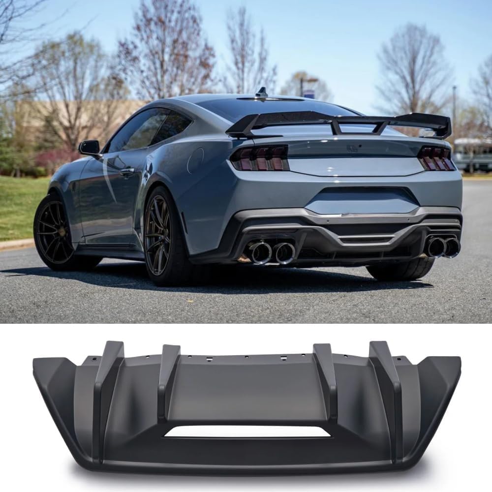 Rear Bumper Diffuser for Ford Mustang 2024-2025, ABSReplacement For Ford Mustang 2024-2025 (Matte Black)