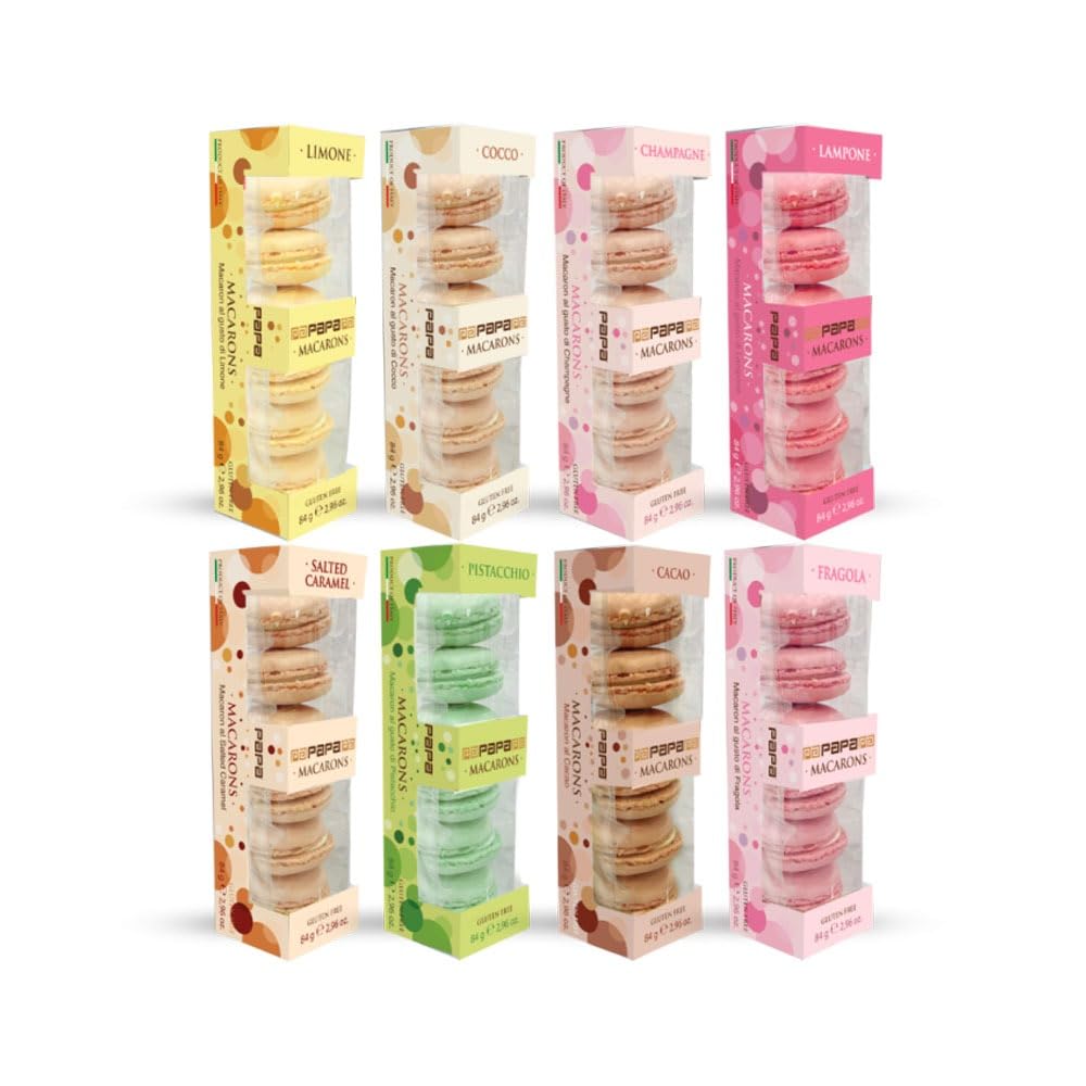 CandyFrizz Selection - MACARON KIT DEGUSTAZIONE 5 GUSTI 30 PEZZI 420Gr MADE IN ITALY – SENZA GLUTINE