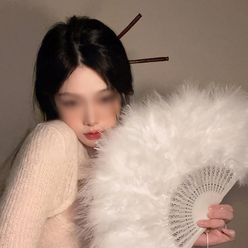 EUYKQNOI 1 Pièces Éventail En Plumes, Éventail En Plumes
