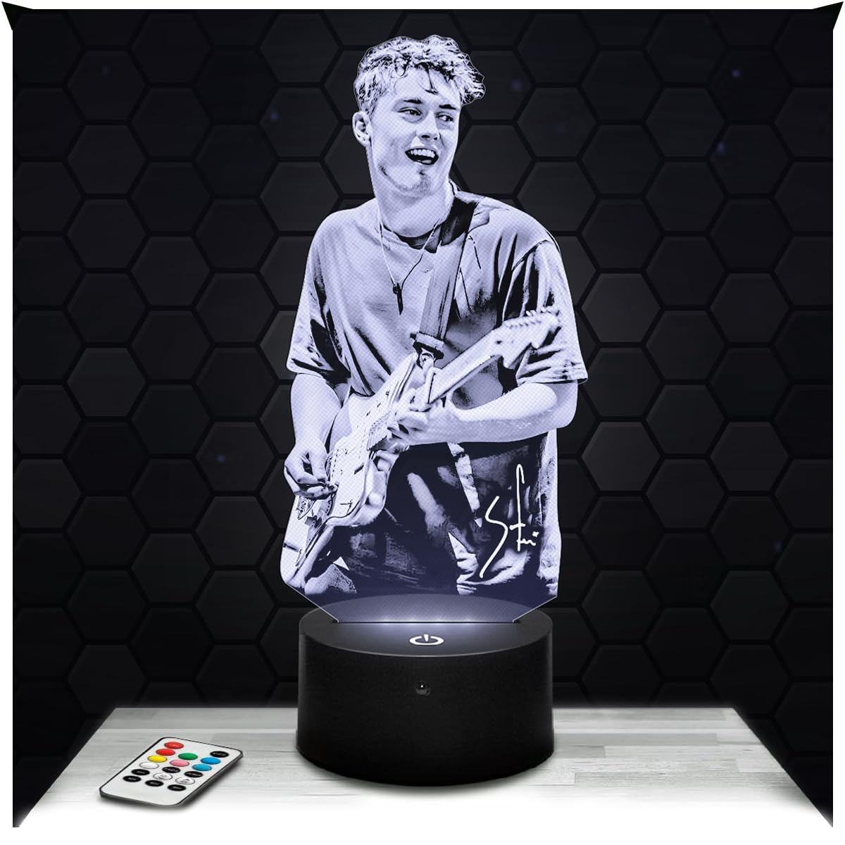 Lampephoto.fr - 3D Lamp Sam Fender British Author Composer, Touch LED Night Light, 3D Hologram Effect, Christmas Birthday Gift Idea for Men Women, Bedroom Decoration Object