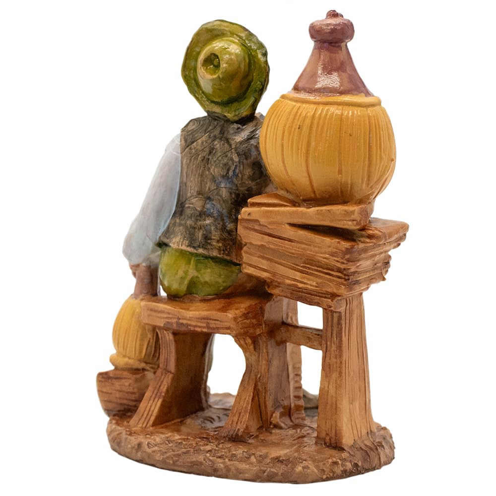 VILLAGE GIFT IMPORTERS Nativity Villager Filling Wine Bottles | Bethlehem Character for Christmas Creche Scene | 4