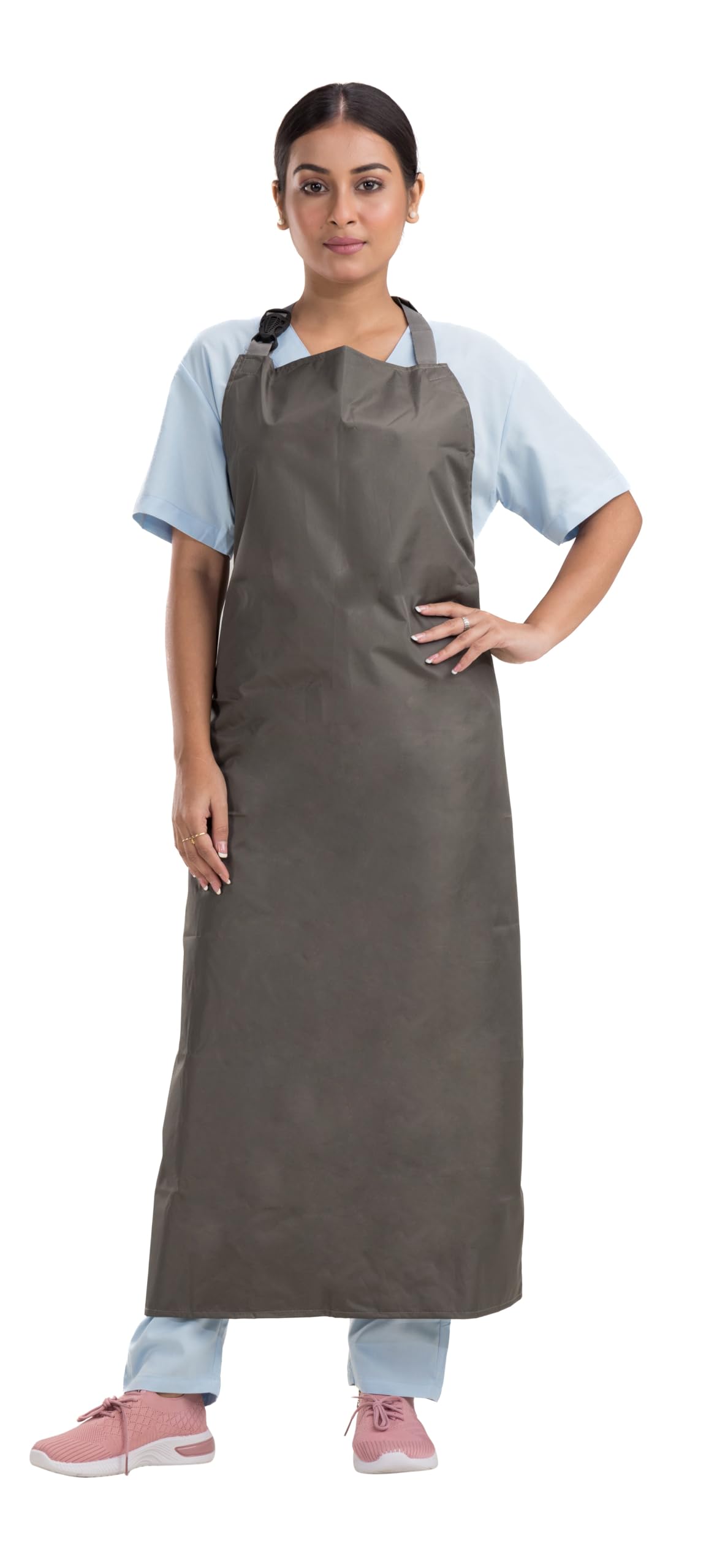 HOSPRIQS Reusable Waterproof Front Apron For Hospital & Home Use Tie-Type | Size - 45”x23” | Grey (Pack Of 1) - Image 2 thumbnail