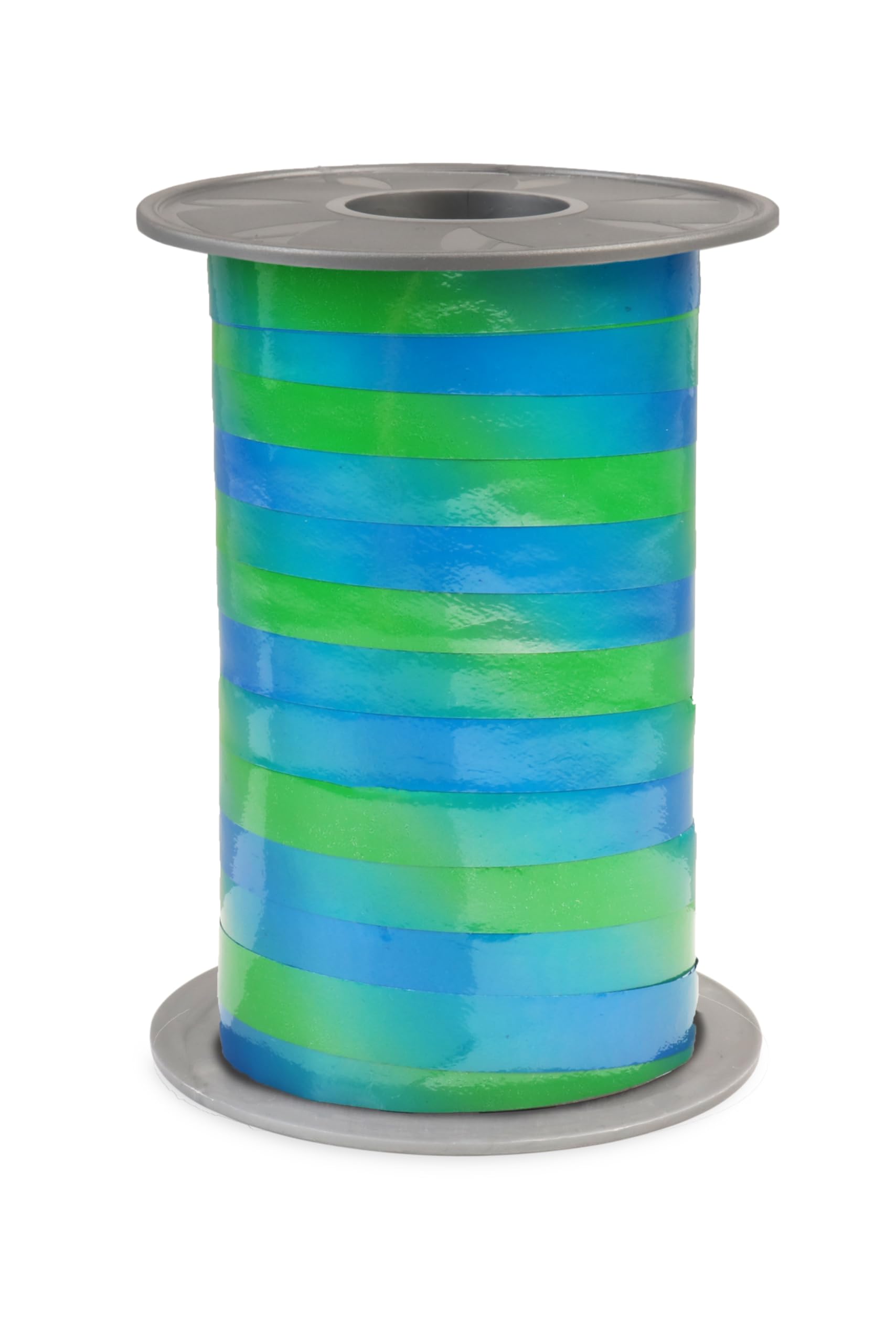 PRÄSENT POTPOURRI Ruban cadeau bleu/vert, 200 mètres de ruban à boucler, 10 mm, pour travaux manuels, décoration et emballage de cadeaux en toute occasion