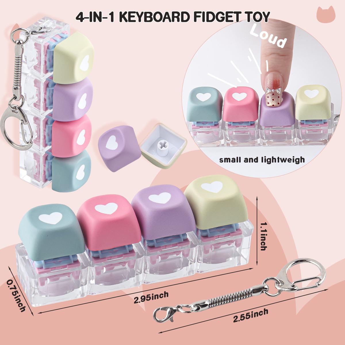 dinghaole Jouets Anti-Stress pour Clavier, Jouets Silencieux pour