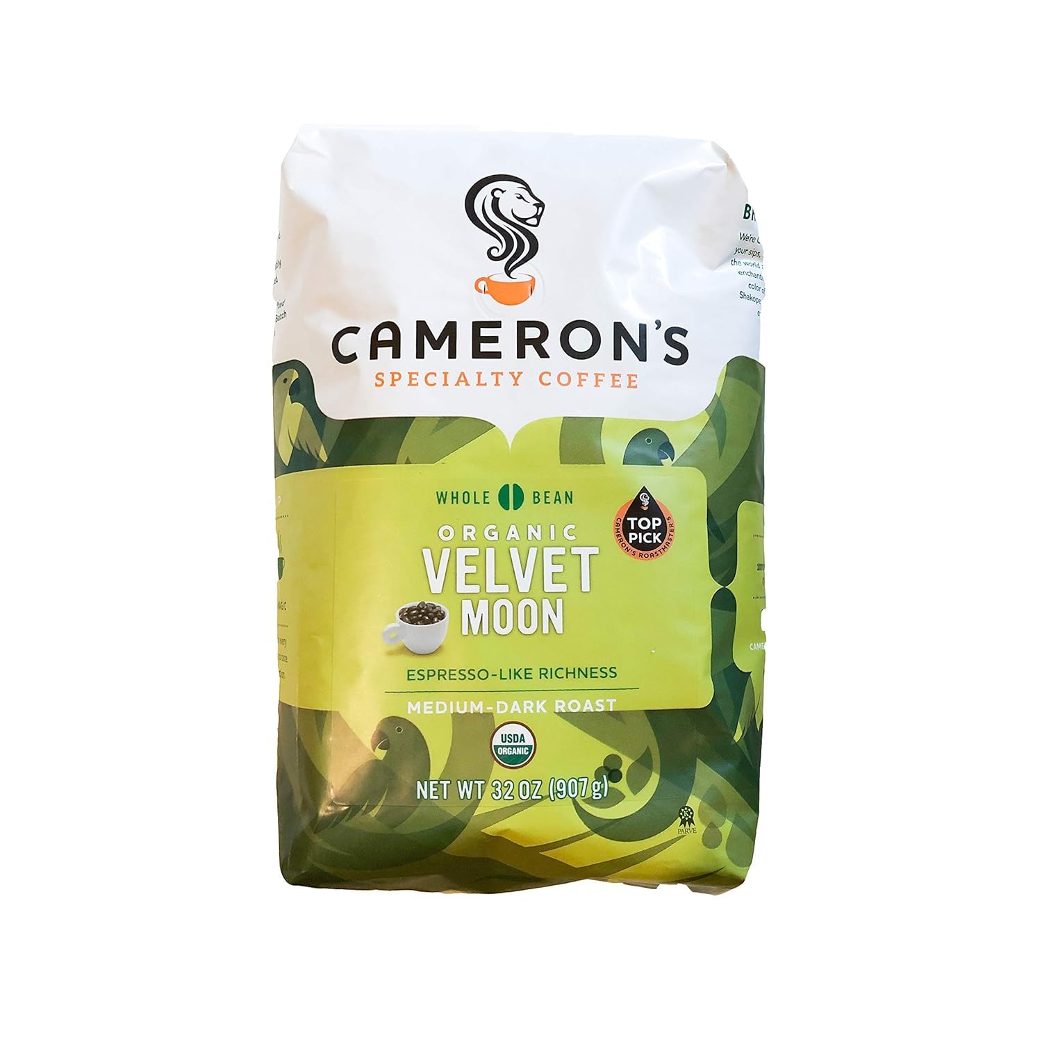 Generic Camerons Organic Velvet Moon Whole Bean Coffee, 32 Ounce BagUSDA Organic
