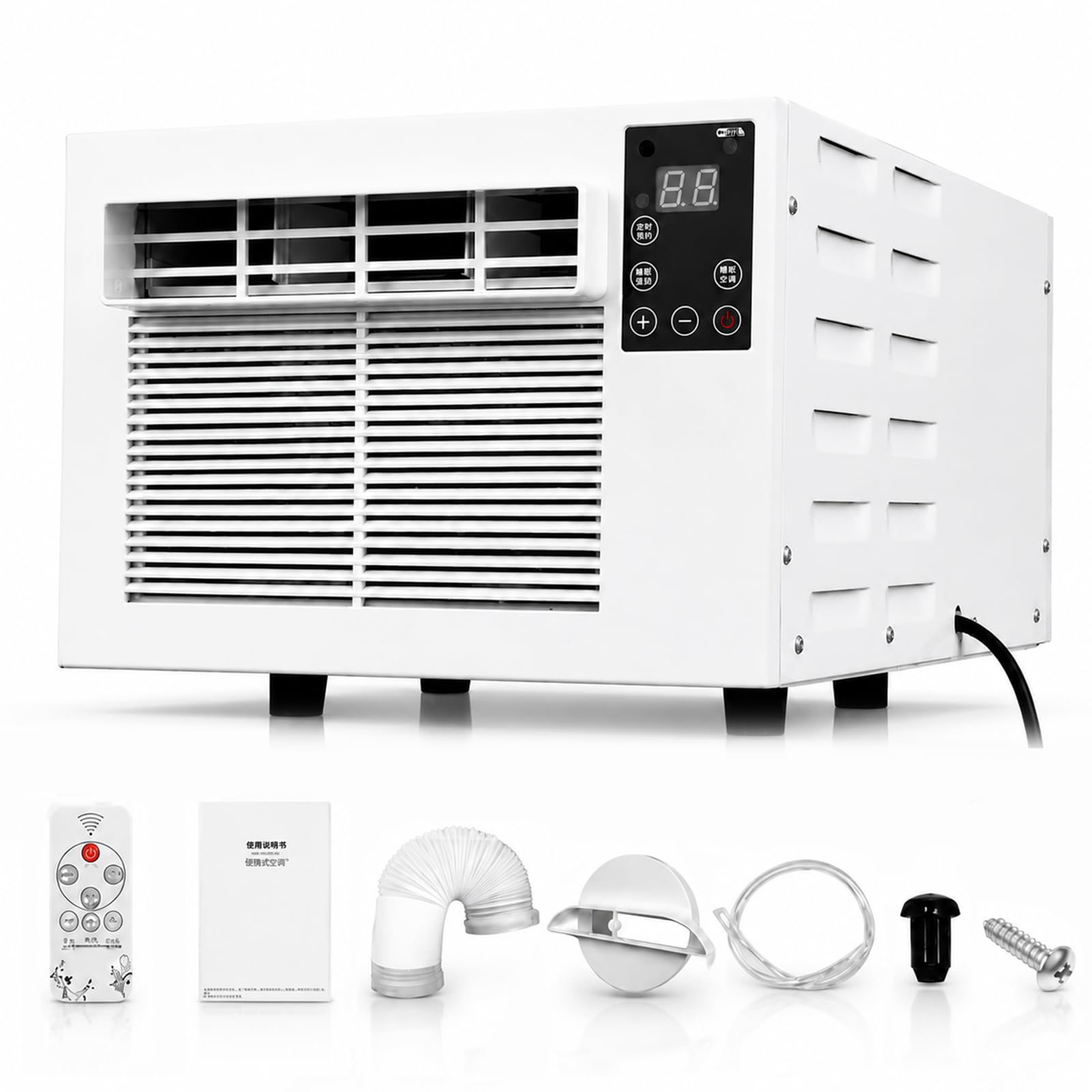 FgdVrelnor Tent AC Unit, 1876 BTU Portable Air Conditioner, Quiet Cooling & Dehumidifying Dual Mode, 24H Timer, 280W Low Power Compact Cooler with Remote, for Camping, Outdoor, 1-5㎡ Space