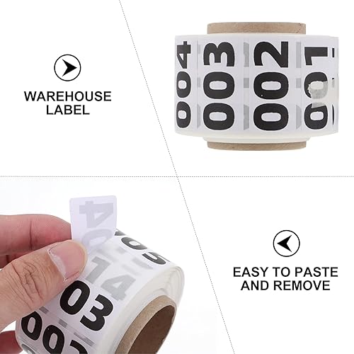 Miniatura 5 de Calcomanías de números, etiquetas de inventario, etiquetas autoadhesivas impermeables, etiquetas de número de inventario de números consecutivos