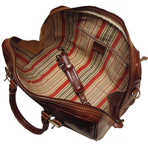 Floto Luggage Trastevere Duffle Travel Bag, Vecchio Brown, Medium