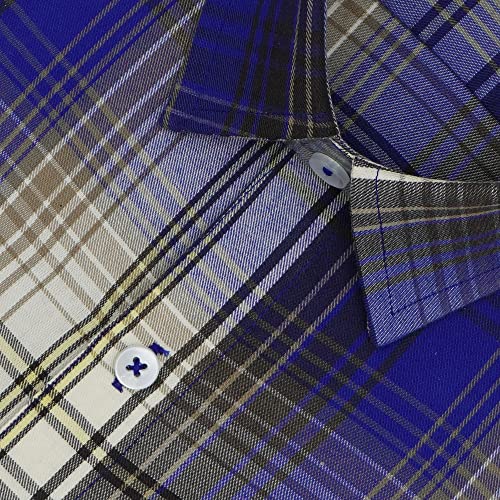 Image of GHPC by Arihant Men's 100% Cotton Plaid Checks Half Sleeves Regular Fit Formal Shirt