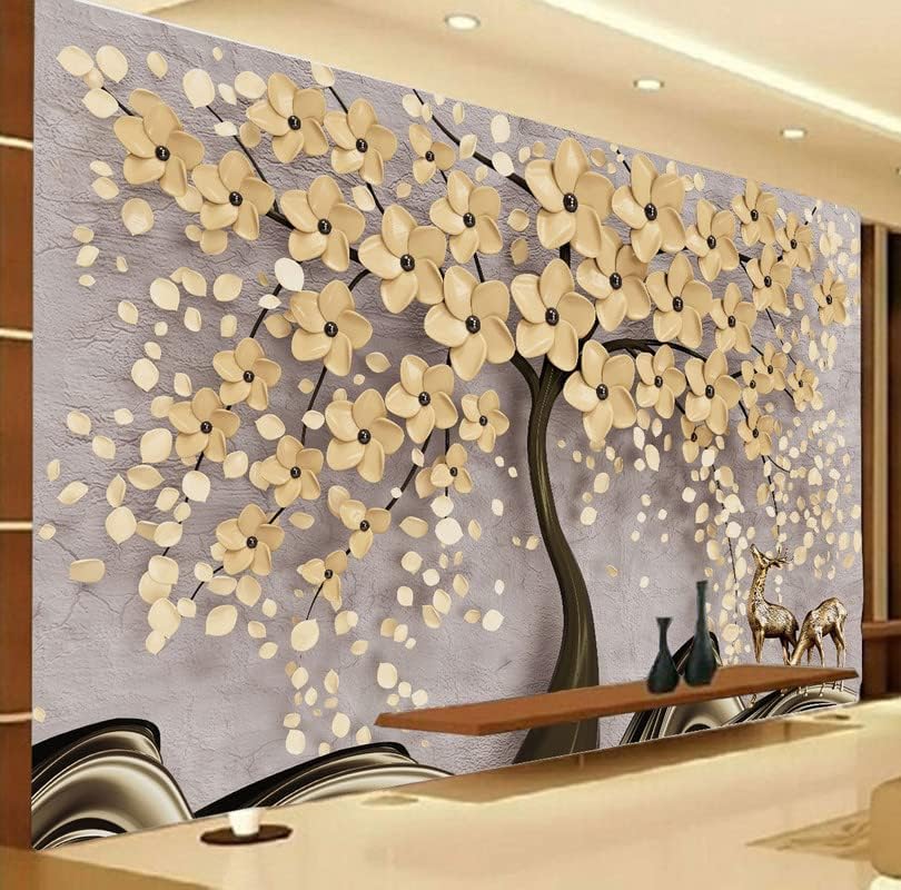 AADEE Craft Beautiful 3D Flower Golden Tree Design Wallpaper for Living Room Bed Room Hall Home Decoration Walls (Vinyl Self Adhesive 48X36 Inches) (B0CHQMCLNH) Amazon Price History, Amazon Price Tracker