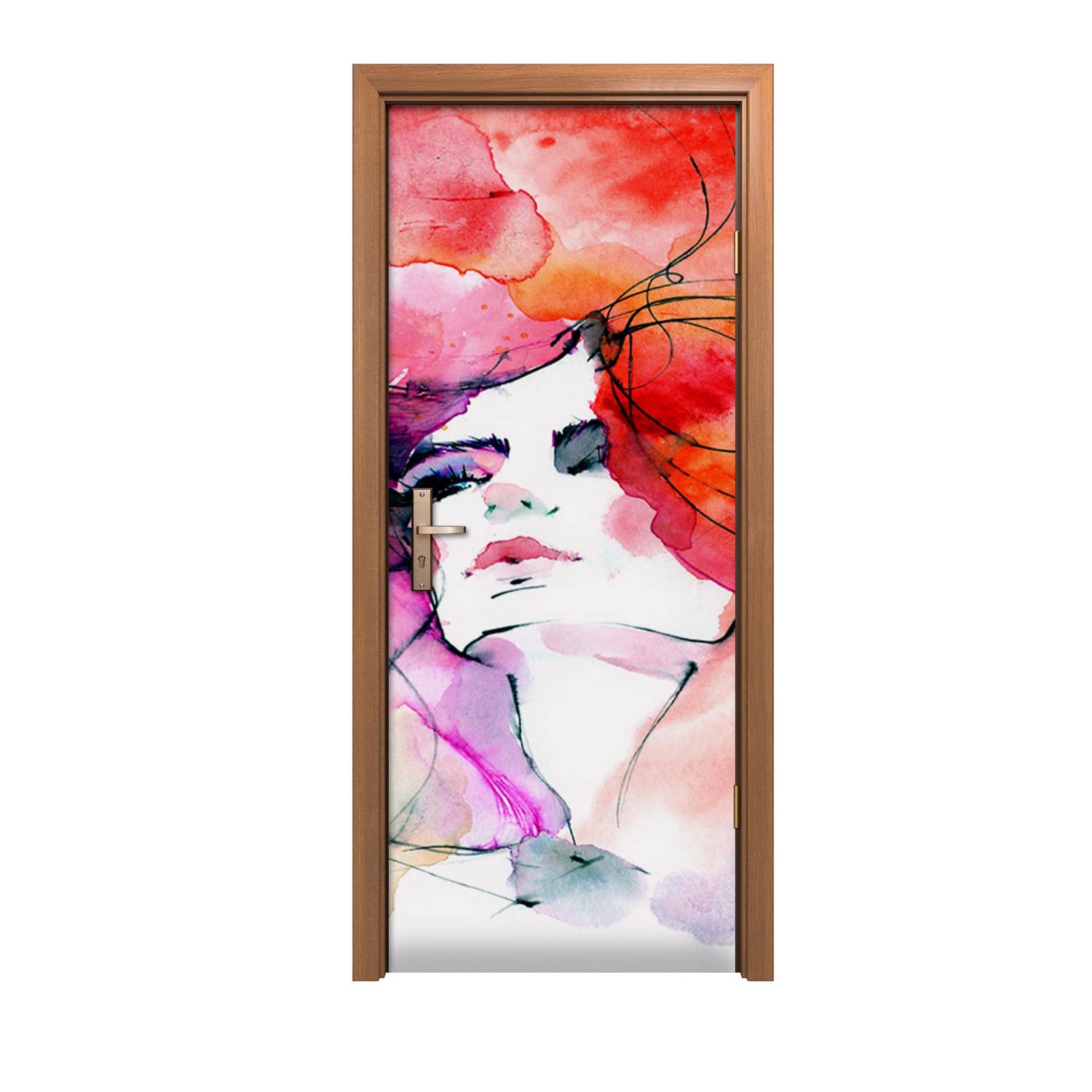 Autocollant de porte Coloray salon et chambre Décoration Design d'intérieur Femmes 80x200