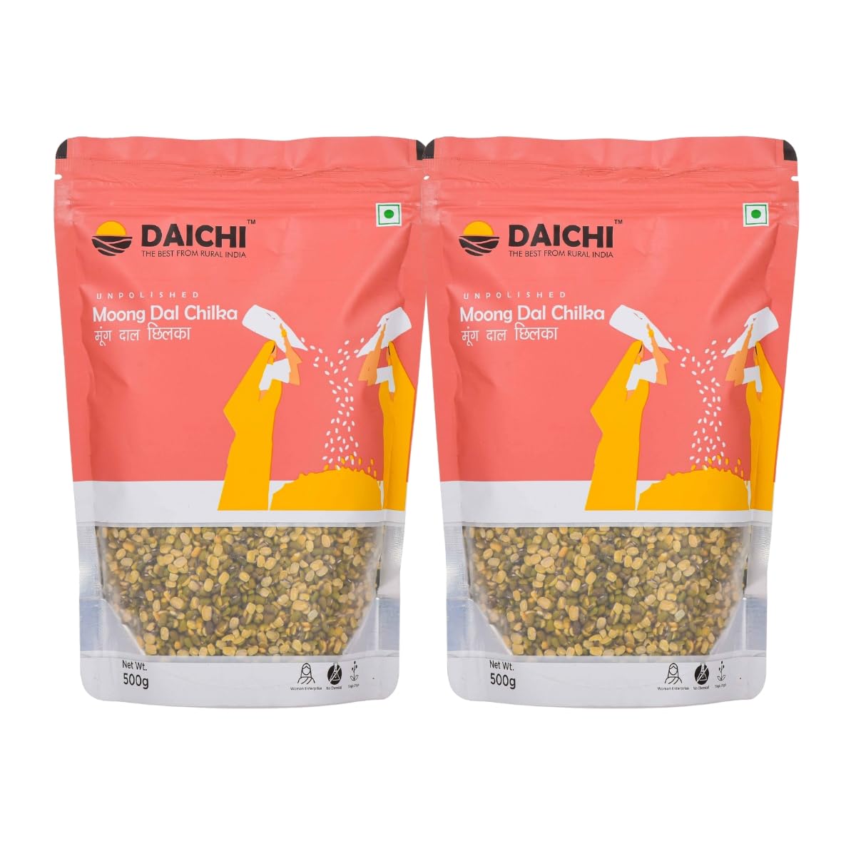 Daichi Unpolished Moong Dal Chilka | Fibre & nutrient-rich | Single origin | Chemical free | Sun-dried | Crafted by rural women 500gm (Pack of 2) (B0CYHD5FFW) Amazon Price History, Amazon Price Tracker