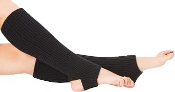 Toes Home Long Leg Warmers Womens, Slouchy Socks for Ballet Pilates Dance Yoga Y2K Stirrup Knit Boot Cuffs Winter Legwarmers