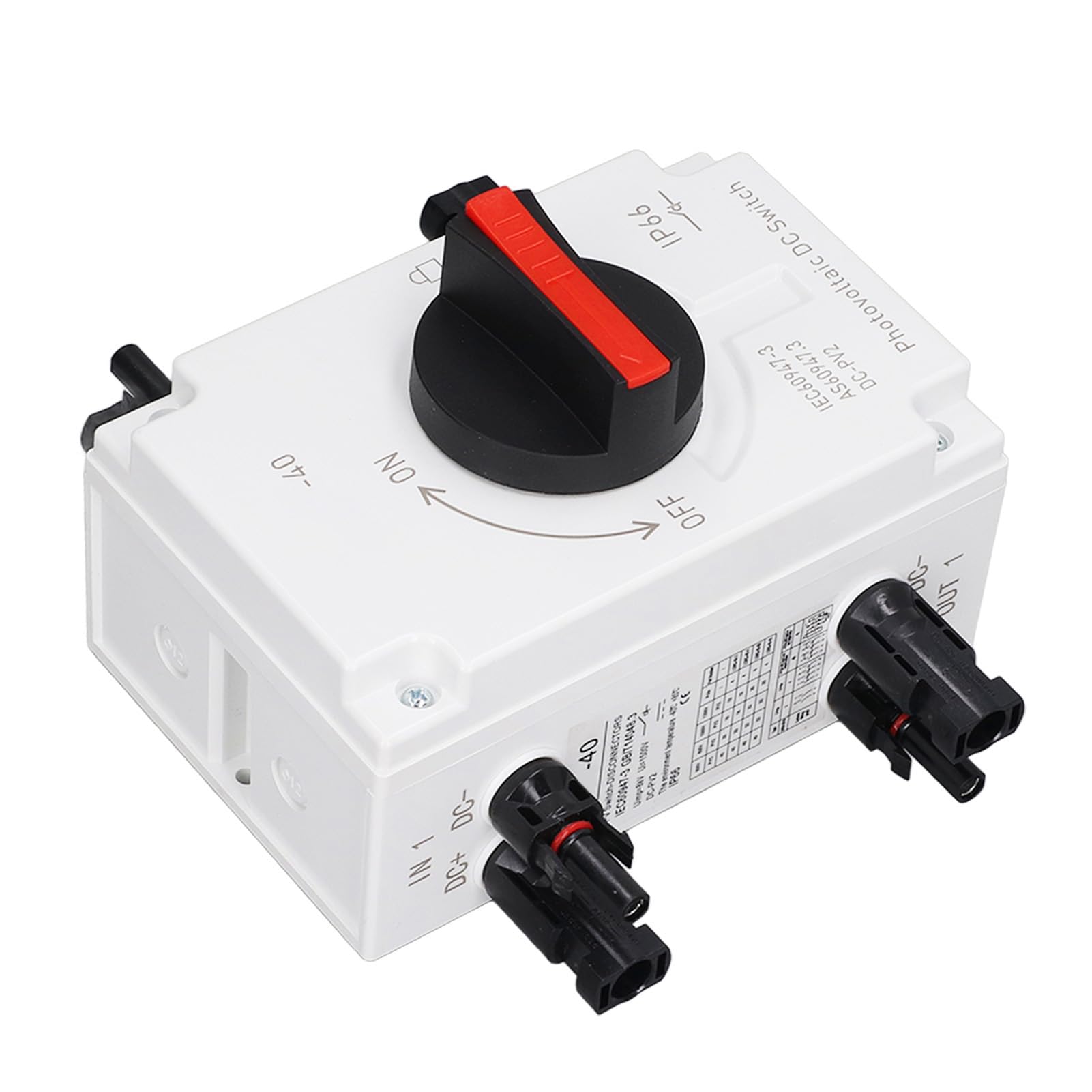 FTVOGUE Interruttore di Isolamento CC Fotovoltaico 4P, Interruttore di Isolamento Fotovoltaico PC DC1000V 32A IP66, 2 Ingressi 2 Uscite con Connettori M20, per Impianti di Energia Solare Installatori