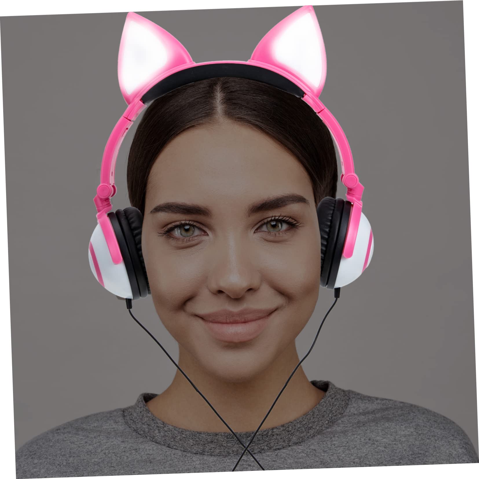 Cuffie Orecchie di Gatto Regolabili Cuffie per Cellulare Delicate e Confortevoli Compatte LED