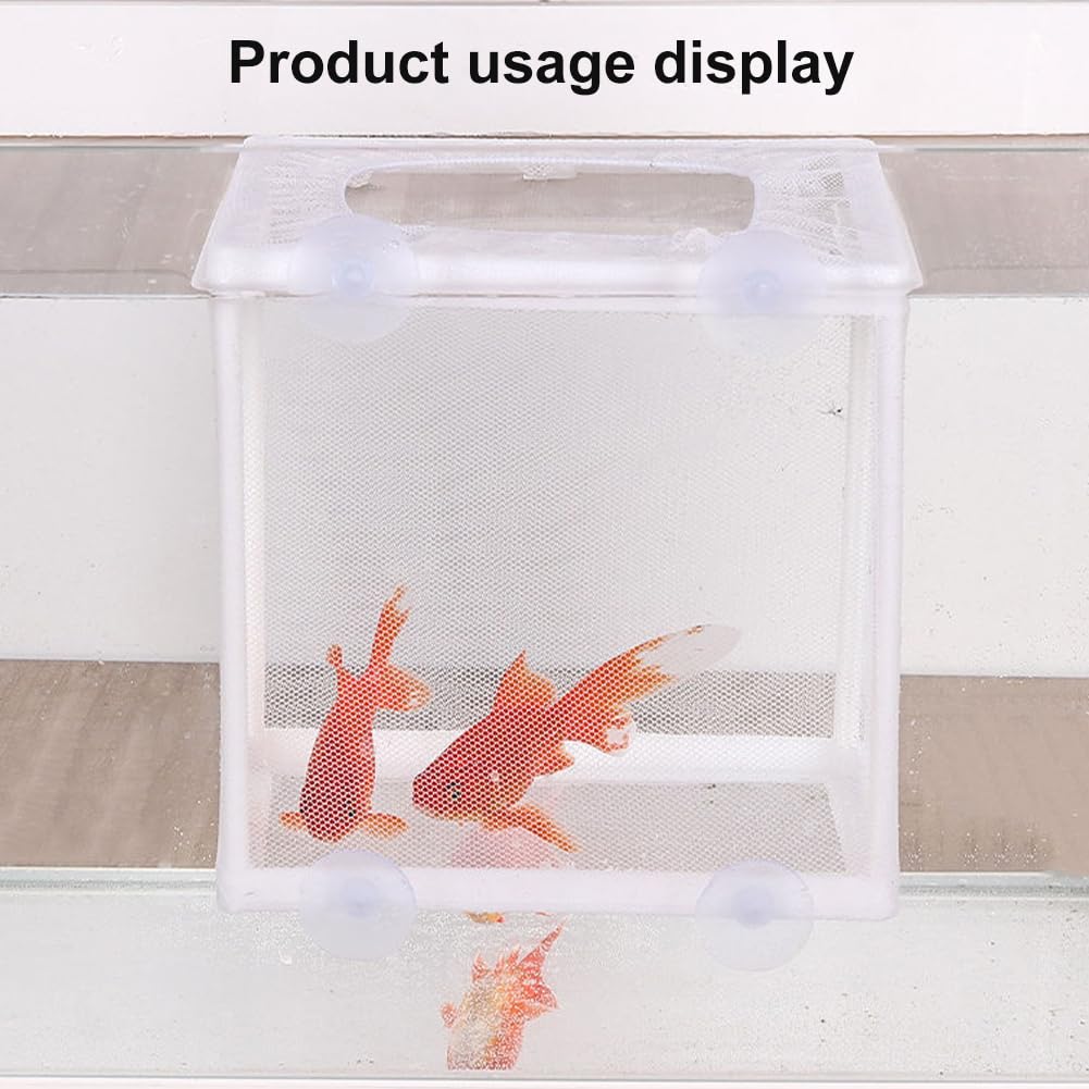Boîte D'Élevage De Poissons, Filet D'Élevage Aquarium, Boîte D'isolation pour Aquarium, avec 4 Ventouses, Incubateur de Poissons D'aquarium pour Poisson Réservoir, 16 * 14 * 15CM