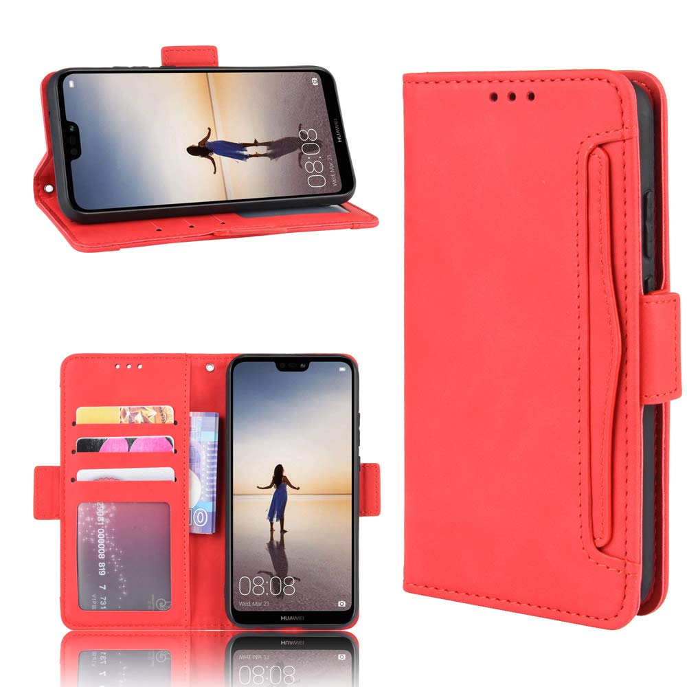 Asuwish Cover Portafoglio Per Huawei P20 Con Pellicola Vetro Temperato – Custodia Flip In Pelle Con Slot Carte, Supporto E Cinturino (Grigio)