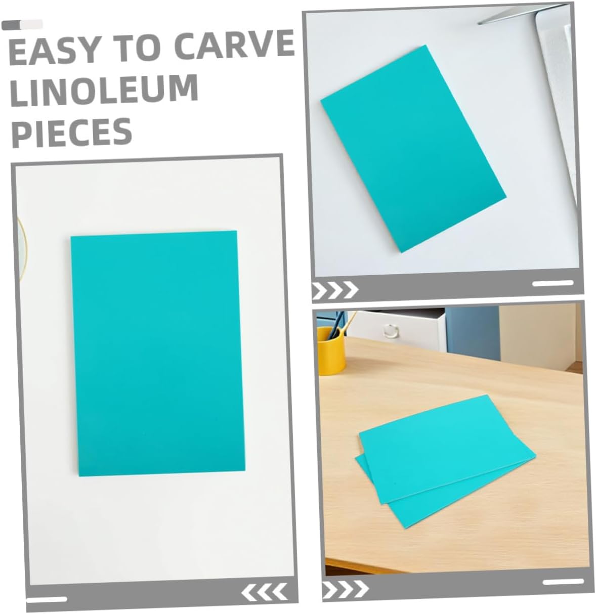 GRIRIW 3pcs Printmaking Board Engraving Material Supply Soft Linoleum Carving Plate