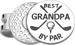Grandpa Gifts for Fathers Day from Granddaughter Grandson, Best Grandpa by Par, Golf Gifts for Men, Birthday Gifts for Grandpa Gifts from Grandchildren, Christmas Gifts for Grandpa Hat Clip for Men