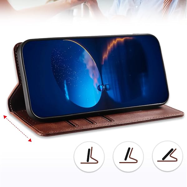 Case for Galaxy A23 4G / Galaxy A23 5G / Galaxy M23 5G, Classic PU Leather Magnetic Wallet Case, Flip Folio Protective Phone Cover Compatible with Samsung Galaxy A23 / F23 5G, Brown - 5