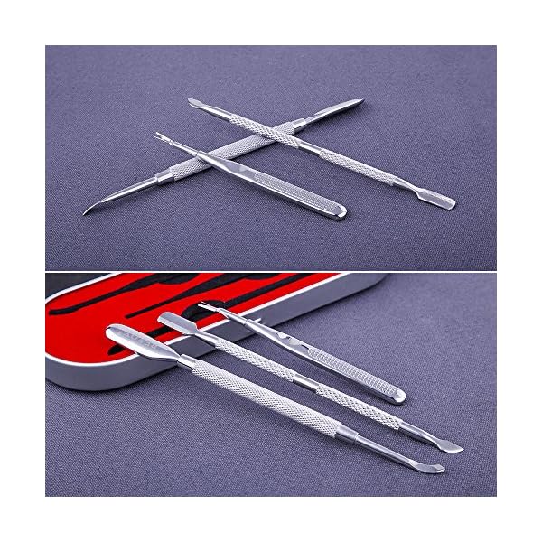 BEZOX 2 PCS Nagelhautschieber, 2 in 1 Profi Nagelschieber Spatel Pusher - Edelstahl Metallspatel Cuticle Pusher für… – Bild 3