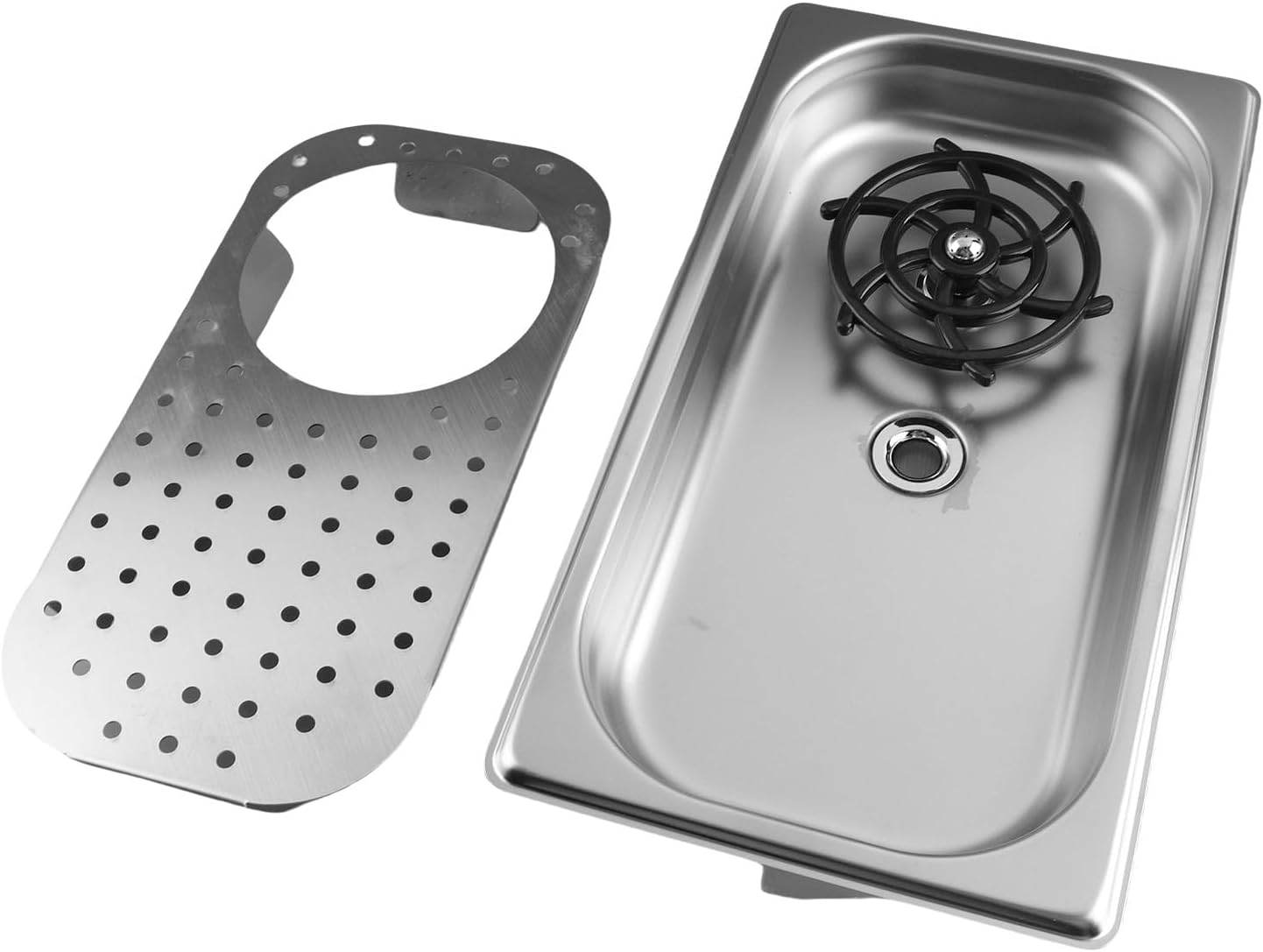 Bar Glass Rinser, Stainless Steel Cup Washer 360 Degree Rotating Spout Automatic Sink Rinser with High Pressure Water (Stainless Steel)