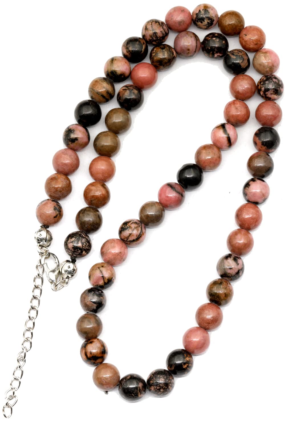 Natural Gemstone Beaded Choker Necklace | 8mm Handmade Adjustable Jewelry for Men & Women | Chakra Balancing Crystal Necklace | Spiritual Gift | Macrame Cord with Extender