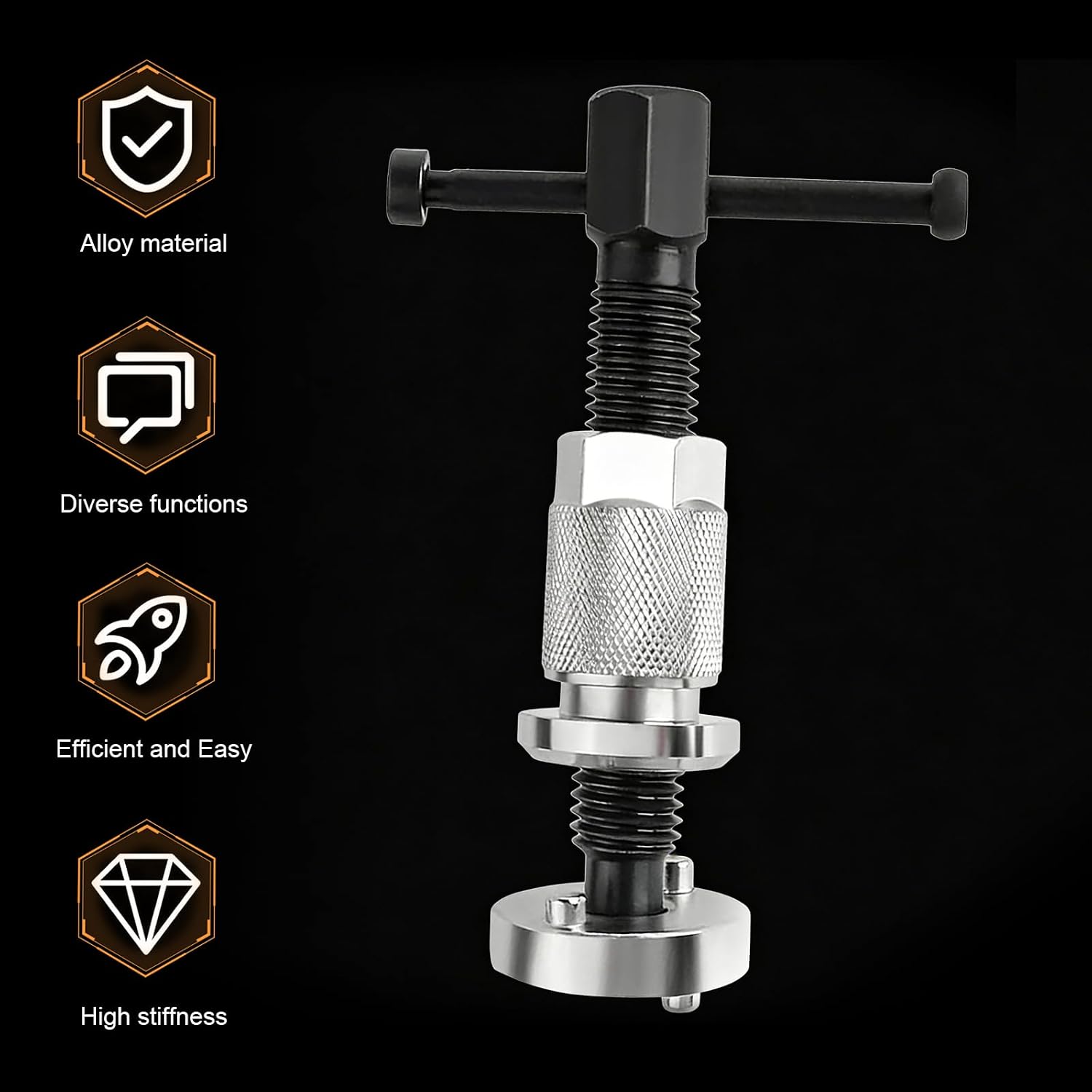 1 PC Brake Caliper Wind Back Tool Kit, Car Rear Brake Tool, Steel Brake Caliper Compression Tool, Universal Automotive Brake System Repair Accessories, for Most Cars (Silver)