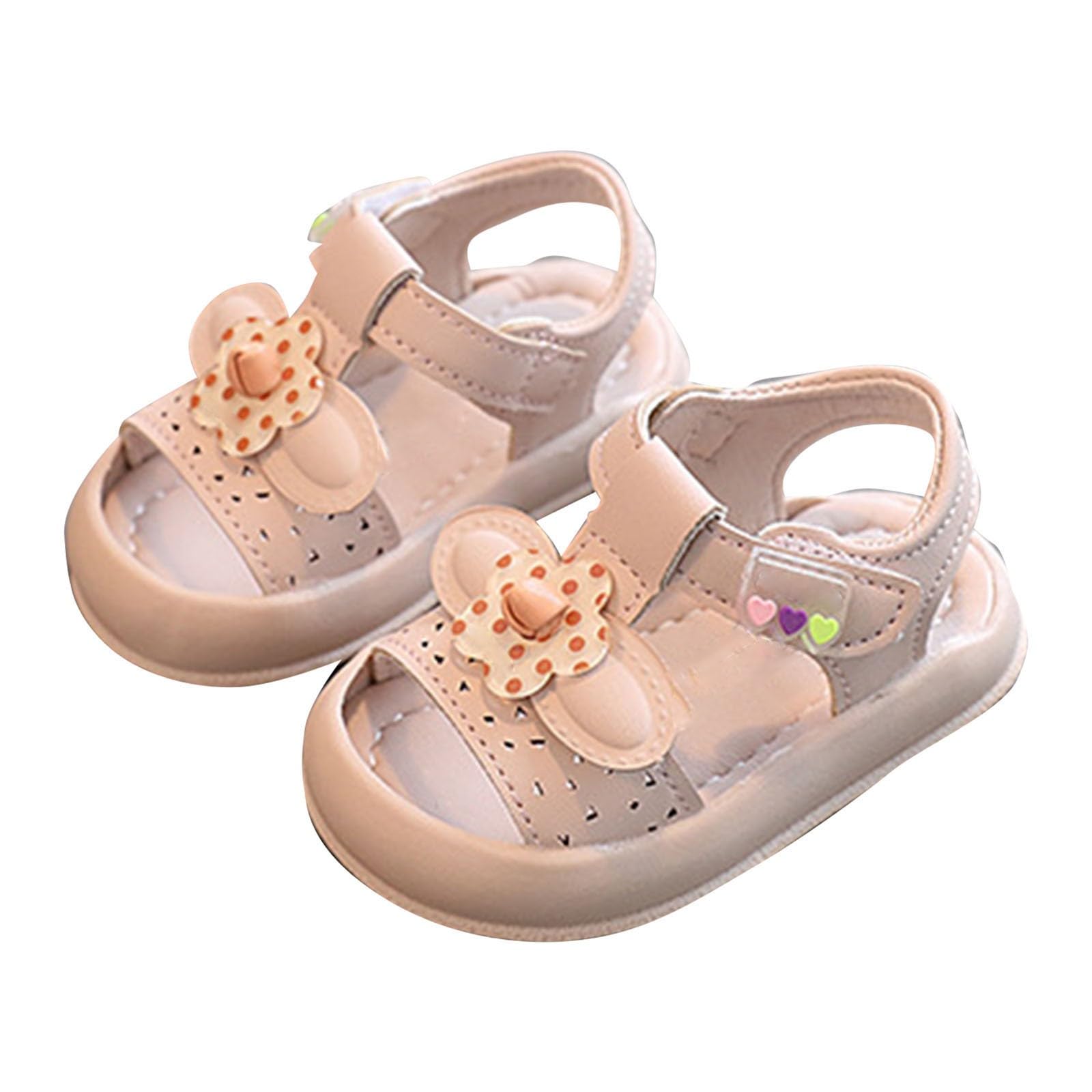 Generic Summer New Rubber Sole Soft And Lightweight Flower Love Print Children's Fashion Beach Sandals Walking Simple Apparel (Pink, 5 Infant)
