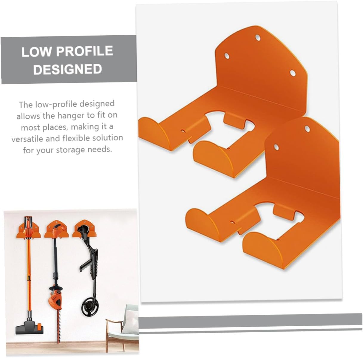 Heavy Duty Garage Wall Hangers 2pcs Heavy-Duty Lawn Mower Storage Hooks Wall-Mounted Garage Organizer Hooks for Tool and Equipment Hanging
