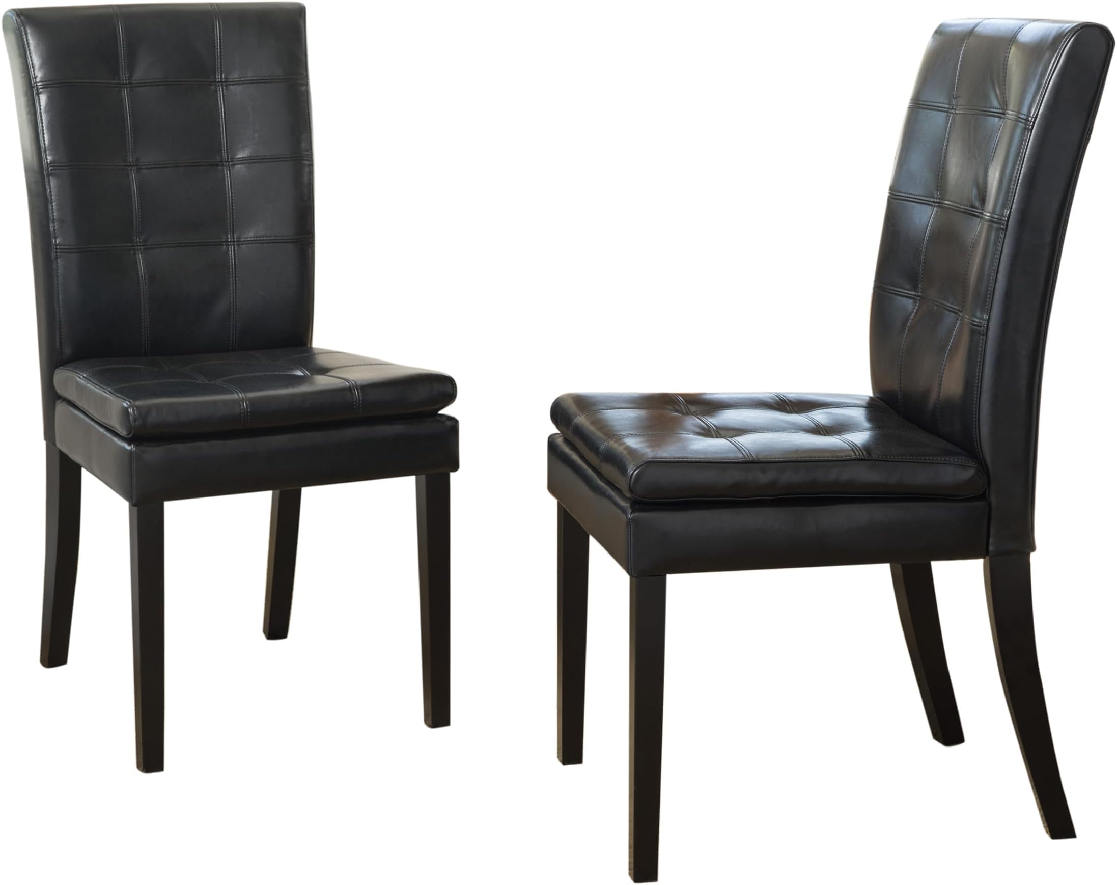 Christopher Knight Home Crayton Leather Dining Chairs, 2Pcs Set, Black Chairs