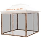 COOS BAY Replacement Mosquito Netting with Zippers, Mesh Screen Wall Panel for 10’ X 10’ Gazebo Tent, Beige (4 Sidewalls Only, Frame and Top NOT Included)
