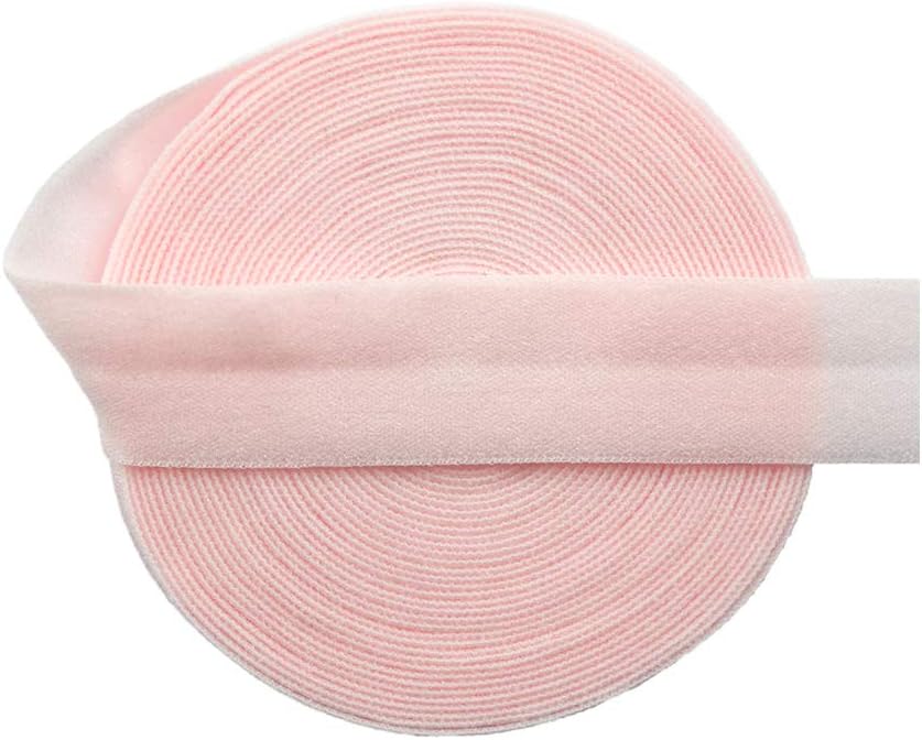DIY PARK 5 Yard 5/8" 15mm Matte Non-Shiny Soild Color Fold Over Elastic FOE Spandex Satin Band Baby Headband Hair Tie Tutu Dress Sewing Trim(Nude)