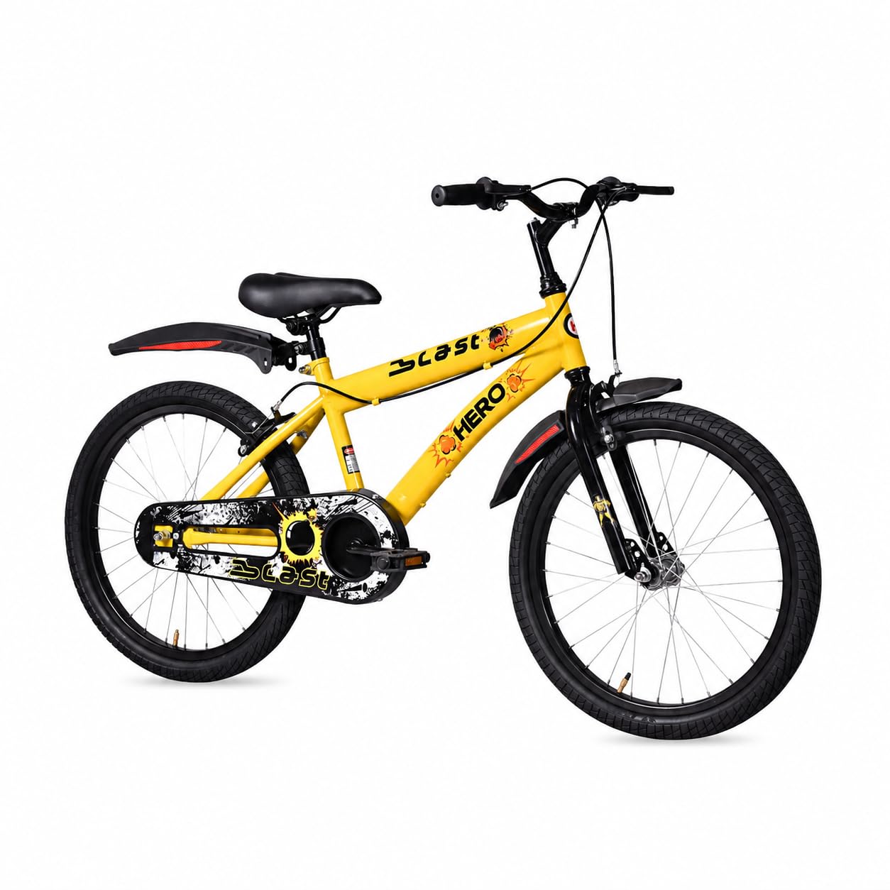 Hero Blast 16T Kids Cycle with training wheels and mudgaurds | Yellow | Easy Self-assembly | Cycle for age 4 to 8 years boys and girls 12 Inches, Rigid-picture-28
