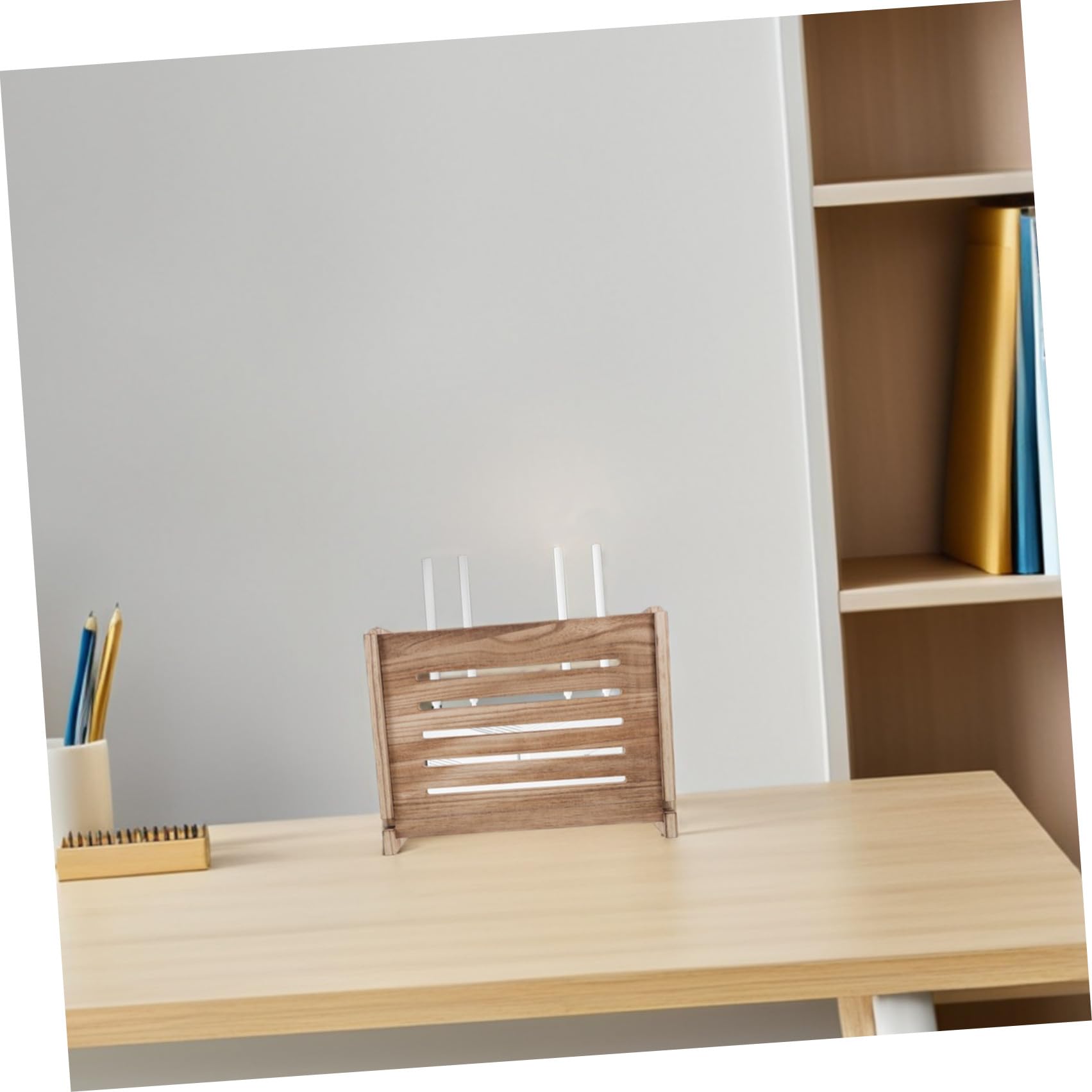 Alipis Wandmontierte Router Modem Wandregal mit Kabelorganisatorbox Platzsparend und Dekorativ für Büro und Wohnzimmer zur Verlängerung der Lebensdauer von Elektronik