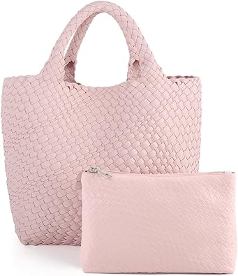 Handmade Woven Bag Satchel Handbag For Women Vegan Leather Tote Bag With Purses Travel Shoulder Bag Underarm Bag