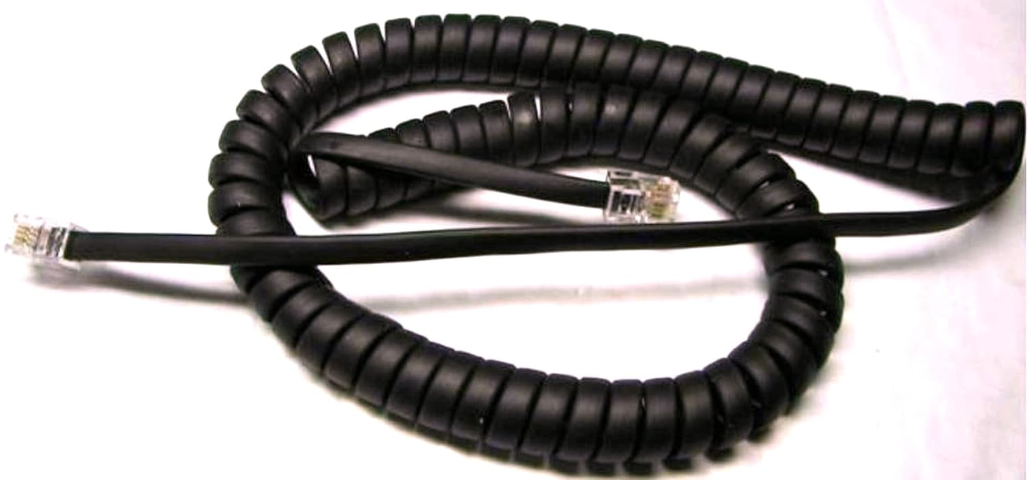 10-Pack Black 9 Ft Short Handset Cords Compatible with Mitel IP Phone 5000 5200 5300 6900 Series 5212 5224 5312 5324 5340 5360 Digium D40 D45 D50 D60 D62 D65 D70 Receiver Curly Coil Lot