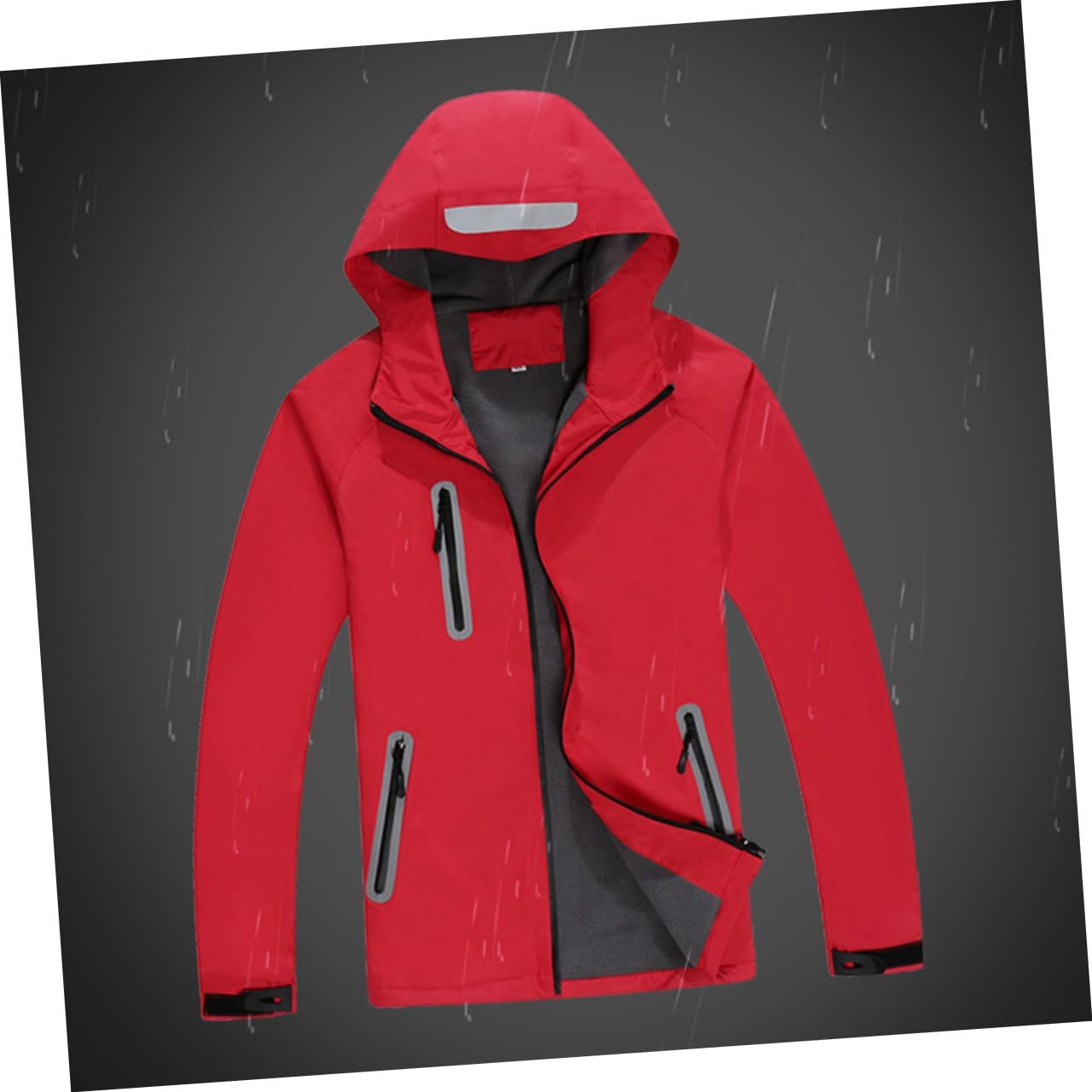 Windproof Fleece-lined Hiking Jacket Hooded Coat for Outdoor Sports Skiing and Mountaineering