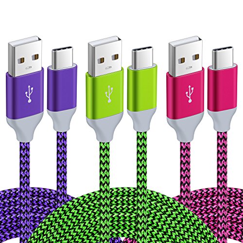 10Ft USB C Cable, Pofesun Nylon Braided 10Ft Type C Charger Cable Fast