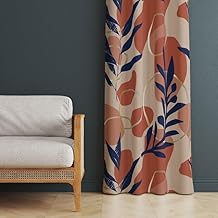 BFAM - Modern Abstract Print Blackout Curtains | Premium Fabric Digital Print, 80% Room Darkening | Ideal for Living Room, Bedroom, Windows, and Doors | 7 Feet Long, 1 Piece Single Curtain