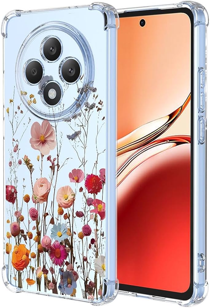 Cover Compatibile per Oppo Reno 12 F/Reno 12 FS 5G con 2 Pellicola Vetro Temperato, Morbido Silicone ed Antiurto Protettivo Bumper TPU Gel Smartphone Custodia Case - Trasparente