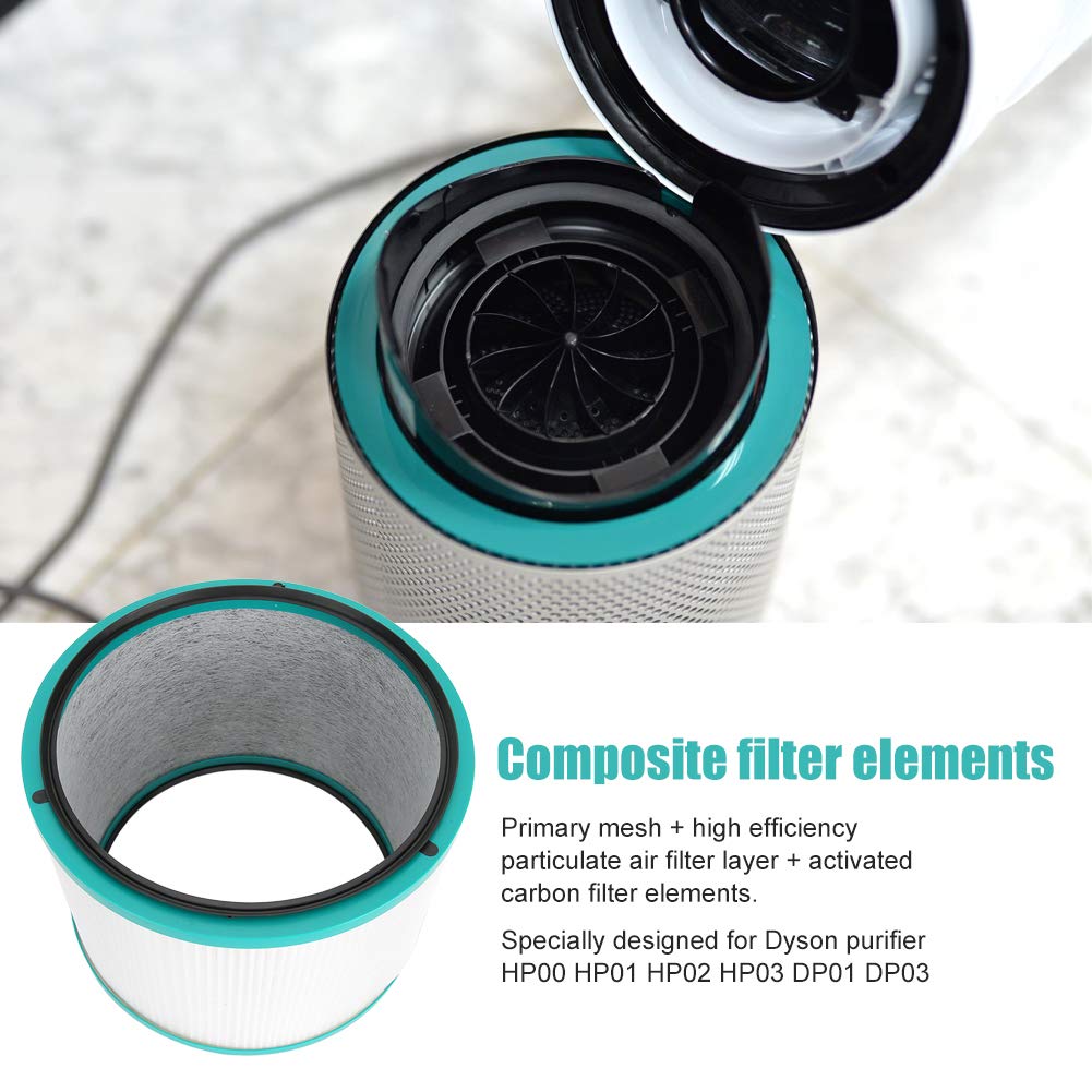 Filtre de filtre à air, accessoire de remplacement de filtre de purificateur d'air en ABS 6.2x8.5x8.5in Convient pour DP01 DP03